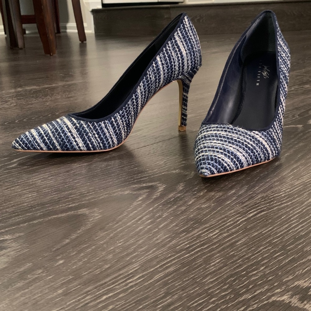 Lord & Taylor Blue and White Heels